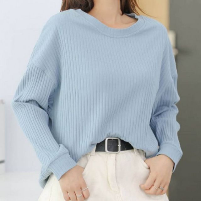 골지 긴팔 티셔츠 여성 루즈핏 오버핏 캡내장 상의 롱슬리브