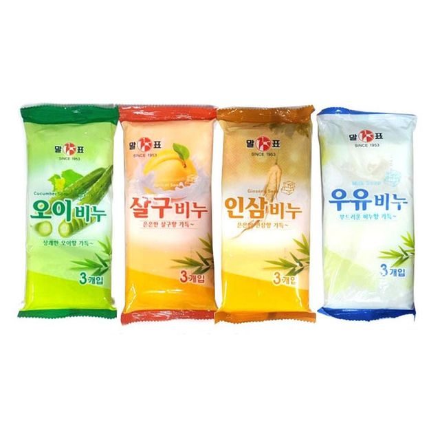 말표 천광 세안비누 3P/ 오이 살구 인삼 우유 4종류