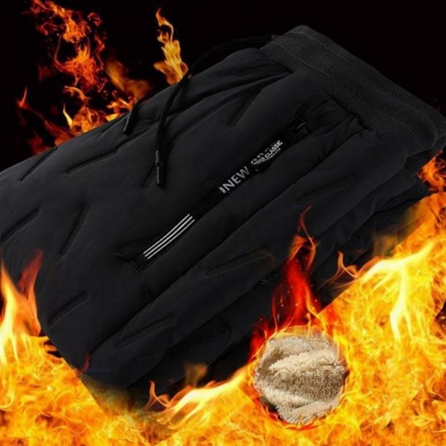 남성 방한 패딩바지 7XL, 겨울 기모 양털 조거팬츠