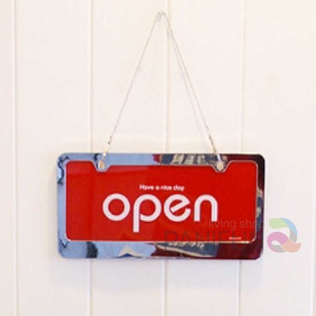 OPEN CLOSED 스텐 빨강 오픈클로즈팻말 도어사인 안내표지판