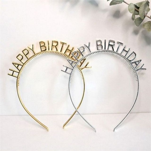 생일 파티 머리띠 해피 버스데이 머리띠 생일축하 디자인 헤어밴드 액세서리 선물 용품 헤어핀 촬영