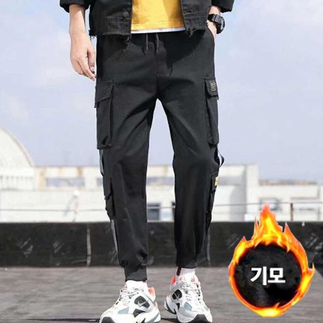 10대 남자 학생 데일리룩 코디 겨울 방한 조거 팬츠