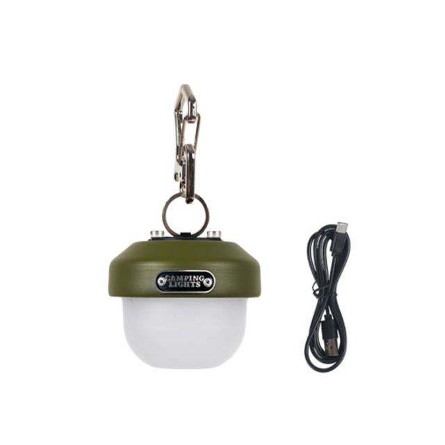 CAMPING USB충전식 LED 미니랜턴 카키 솔방울등