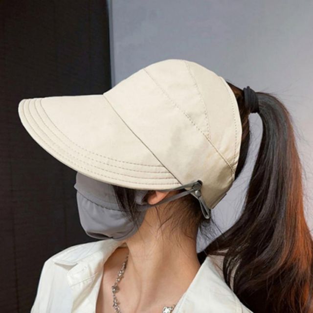 여성 리본 발레코어 포인트 캐주얼 버킷햇 마스크걸이
