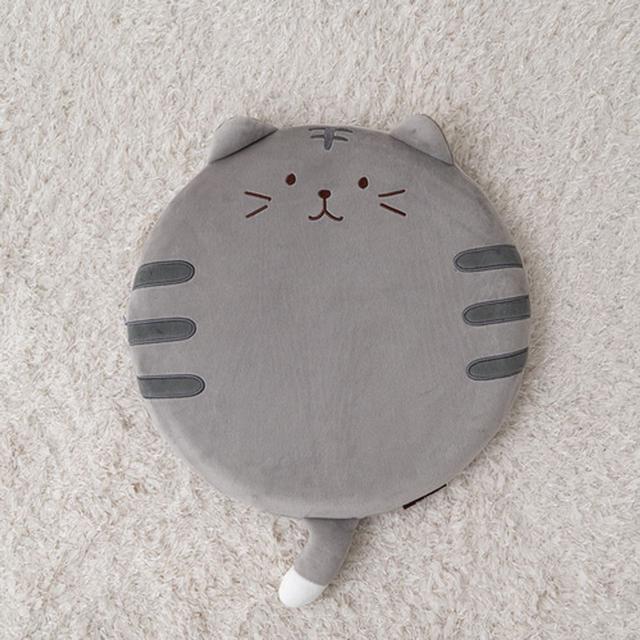 귀여운 고양이 캐릭터 메모리폼 방석 그레이 (40x40)