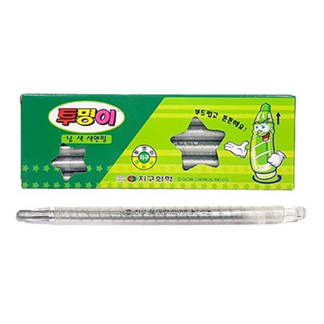 지구 투명이 낱색 색연필 채점펜 (은색 12자루)