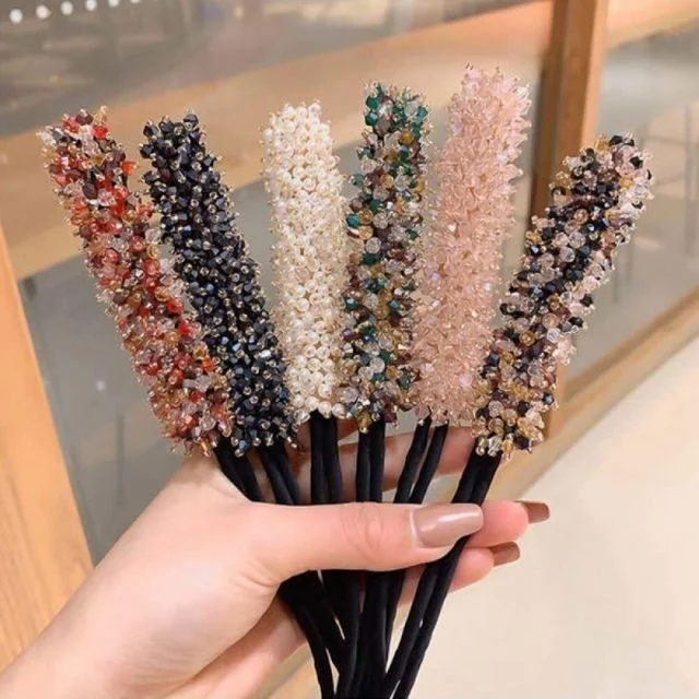 올림머리끈 큐빅 당고 헤어밴드 헤어악세사리