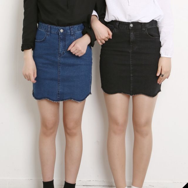 웨이브데님스커트