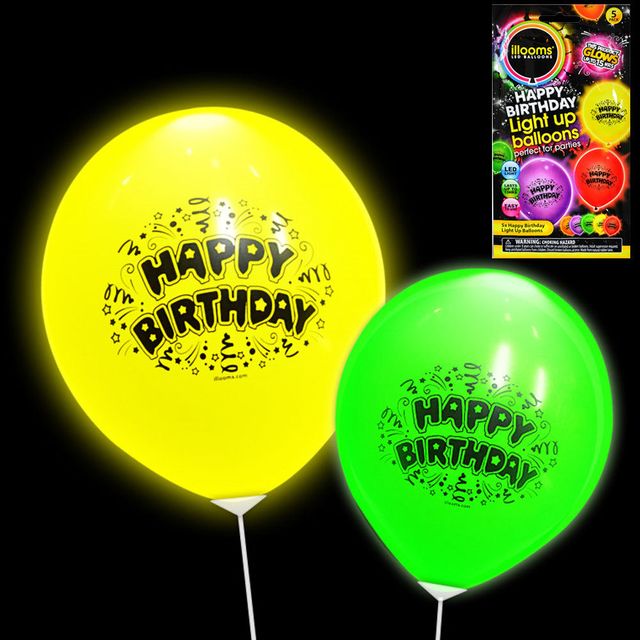 생일이벤트 풍선 해피벌스데이 5개입 LED