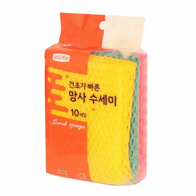 망사 수세미 10개입 에어프라이어 주방 설거지 세트