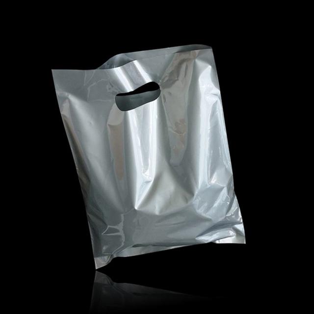 질긴 실버 PE 펀칭 팬시봉투 쇼핑백 40X50cm 50매