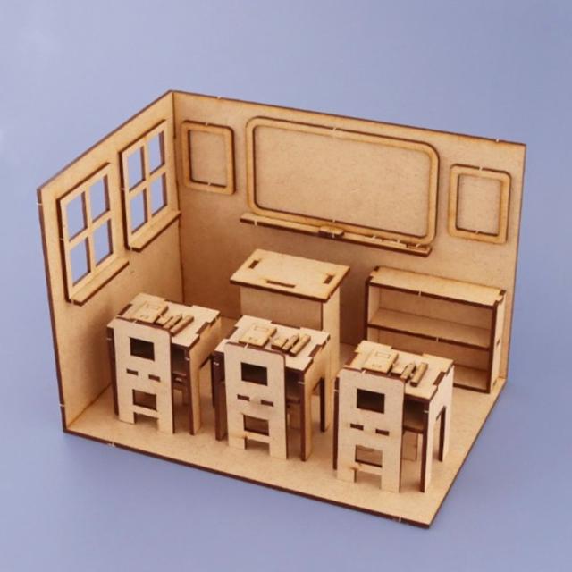 우드공예 MDF DIY 미니어처 교실 만들기 10개
