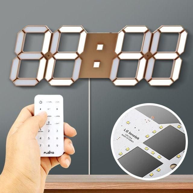 무소음 대형 벽시계 LED 모던 골드 디지털 전자 벽걸이
