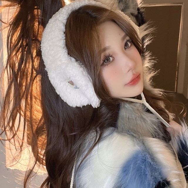 겨울 방한 여성용 포근한 양털 귀도리 귀가 따뜻한 방한용품