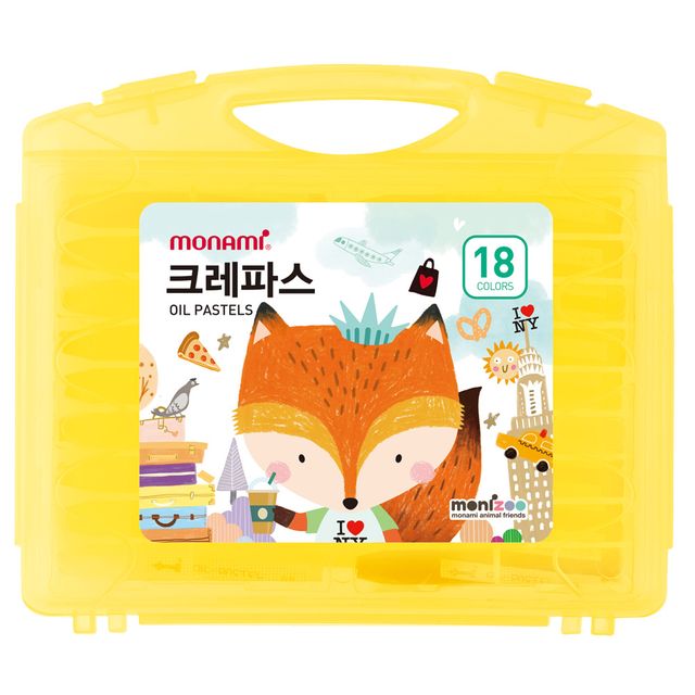 모나미 모니주 18색 크레파스 오일파스텔 중