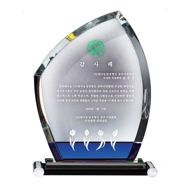 새싹 SWA35 크리스탈 감사패 공로패 기념상패