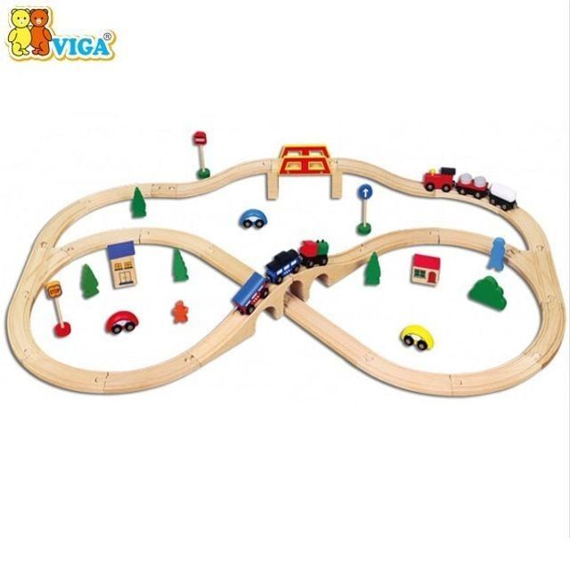 VIGA 비가 원목트레인세트49P V56304