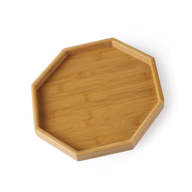 육각 원목트레이 중형 26.5cm 업소용트레이 원목쟁반 업소용쟁반