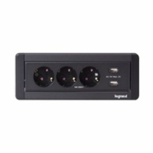 르그랑 빌트인 콘센트 사각 3구 USB 2구 그라파이트