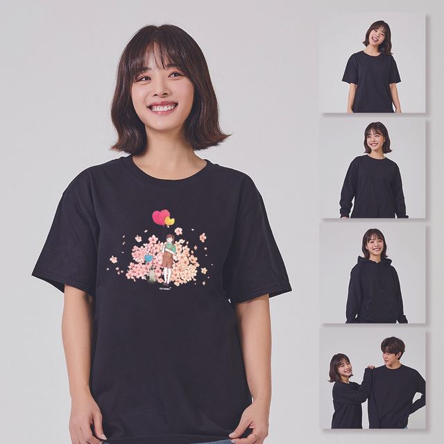 키밍 아이와 고양이 특이한티 여성 면반팔셔츠