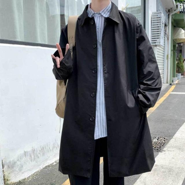 남자 롱 자켓 트렌치 코트 블랙 베이지 정장 코디