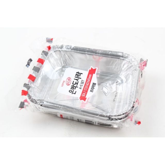 5p 롯데 은박도시락 SET 일회용도시락 용기 식기