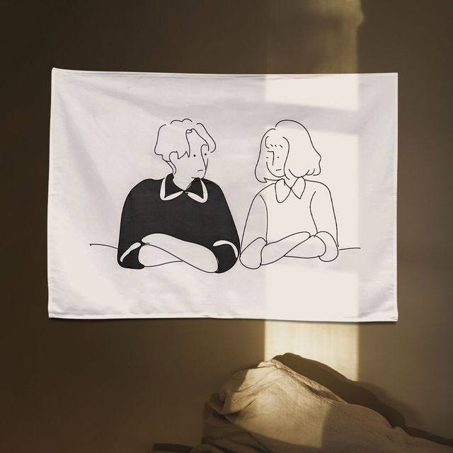 S 포스터 바라보기 벽장식 인테리어소품 패브릭 대형