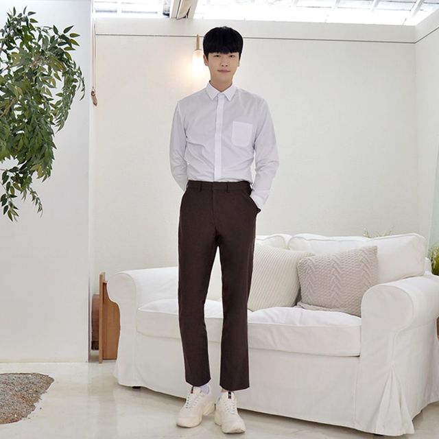 교복몰 스판 사계절 밤색 교복바지 남자