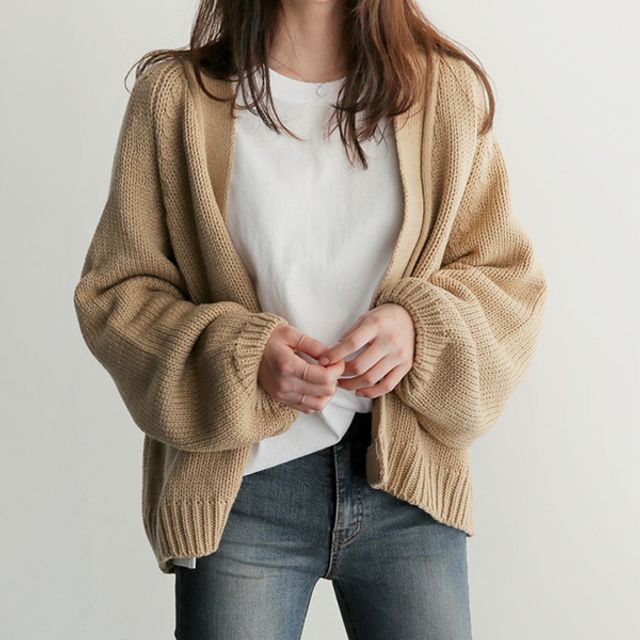 캐주얼가디건 숄 브이넥 카디건 스웨터