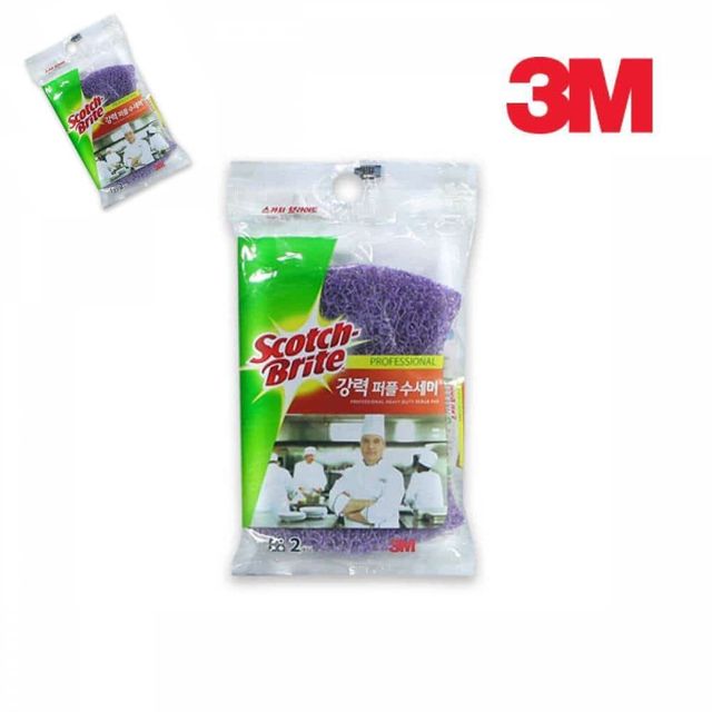3M 강력 퍼플 수세미 2개입 논스크래치수세미 노스크래치수세미 기스안나는수세미 후라이팬수세미