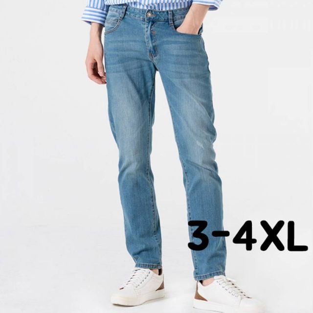 TBZ JJM-SS104 남자빅사이즈워싱일자스판청바지 3-4XL