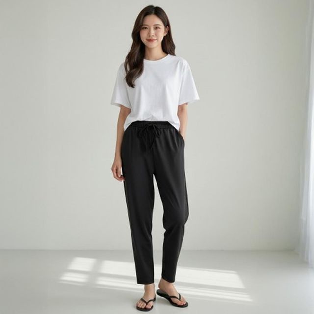 세미 배기 배기바지 신상 빅사이즈 긴바지 코디 스판