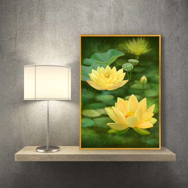 연꽃그림액자 풍수그림 돈들어오는 꽃그림 A3gdAL2