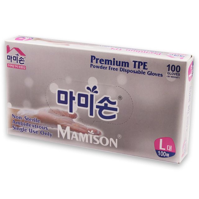 마미손 프리미엄 TPE 위생장갑 100매 대형 20개입 위생용품