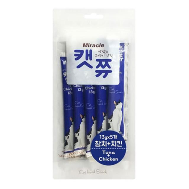 캣쮸 고양이 간식 참치 치킨 5개입 반려묘 간식
