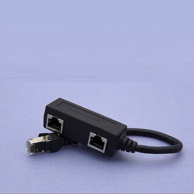 커플러 RJ45 FT형 8P8C 분배기 1대2 2분배 Black STP