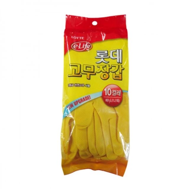 롯데 이라이프 주방 미니 소 고무장갑 노랑 주방 설
