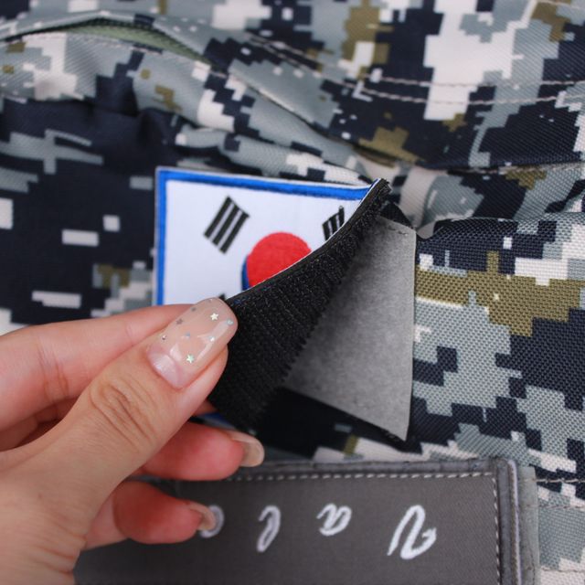 태극기 자수 와펜 패치 파랑 패치 와펜