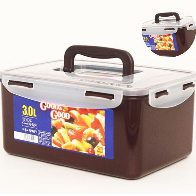 채소밀폐용기 사각밀폐용기 밀폐용기3L 쵸코