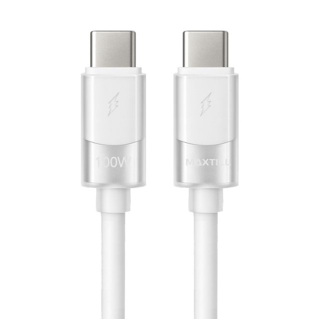 맥스틸 C타입고속충전케이블 C to C 100W 초고속 케이블 1M 화이트 MT-CC1M