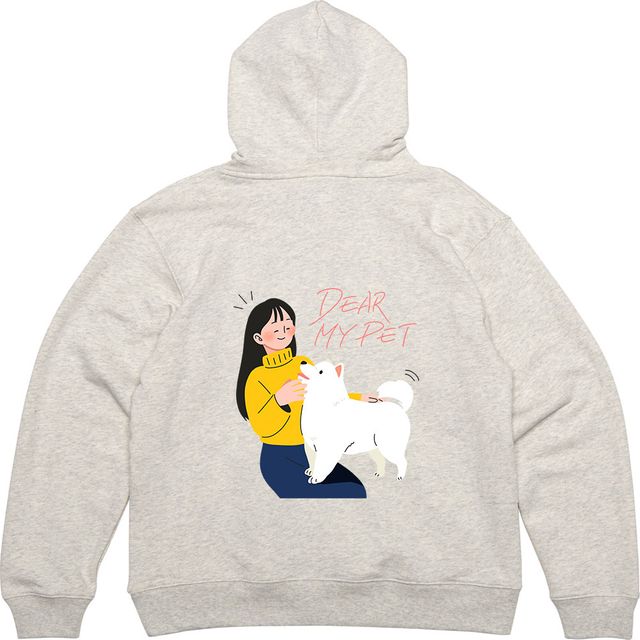 후드티 뒷면 애완견 댕댕이 멍멍이 그림 프린팅