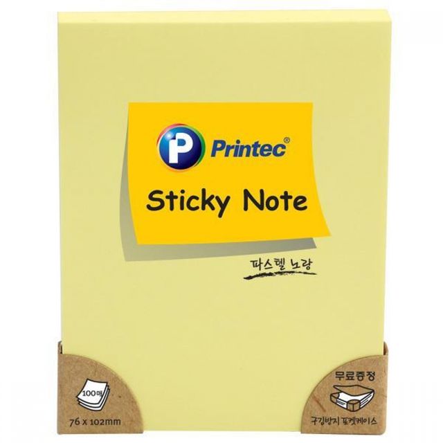 파스텔노랑 스티키 노트 100매 3개 점착메모지 예쁜메모지