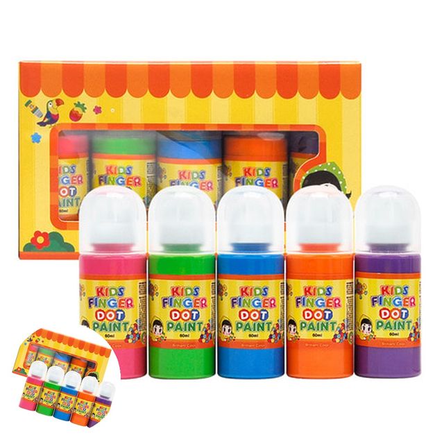 미술그리기 미술놀이 키즈 핑거 도트 페인트 파스텔 세트 60ml x 5색