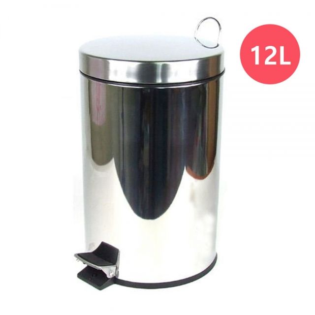 페달형 스텐레스 휴지통 12L 주방 쓰레기분리수거함