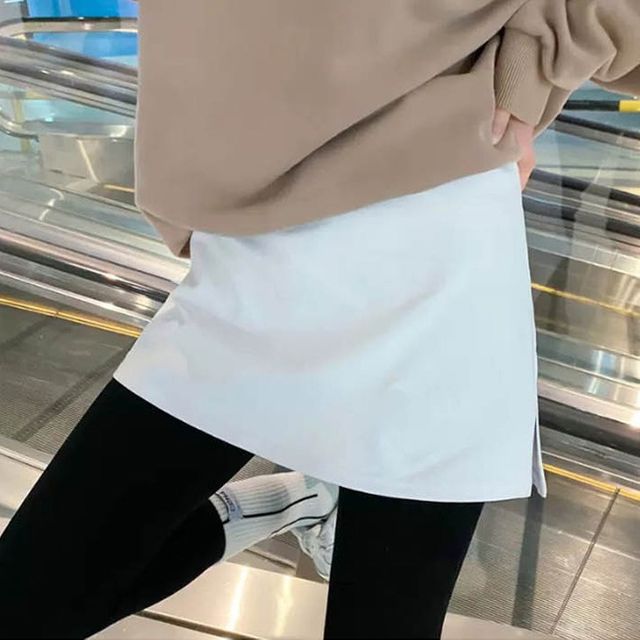 여성 절개 레이어드 밴딩 치마 1P 페이크 스커트 코디