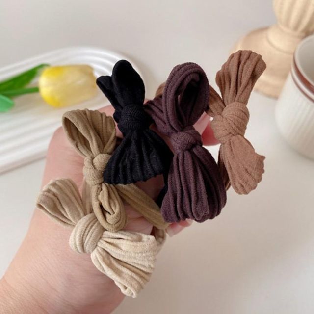 머리끈 리본 짱짱한 고무줄 5p 헤어끈 곱창 대용량 안아픈