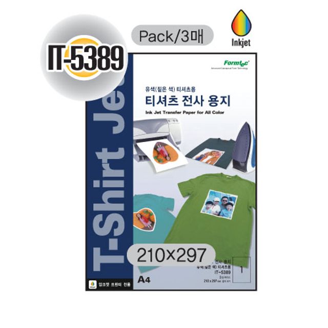 폼텍 티셔츠 전사용지 IT5389 3매입