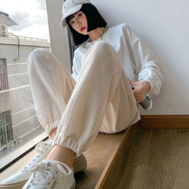 조거바지 여자바지 밴딩바지 밴딩 캐주얼 바지 기모