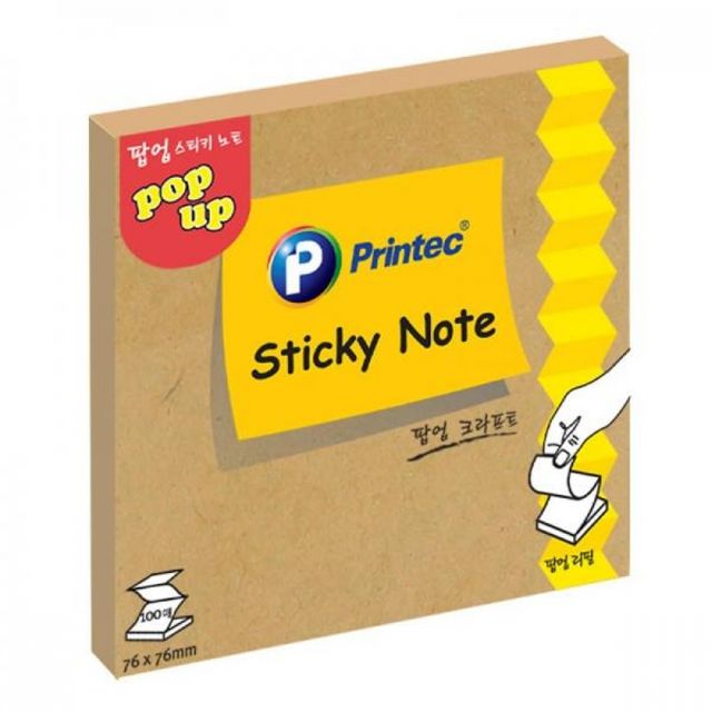 팝업스티키노트 크라프트 점착메모지 100매 3개