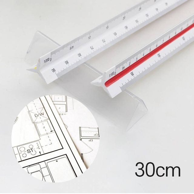 자 스케일 10737 도면 저배율 DD 삼각 30cm 제도 모